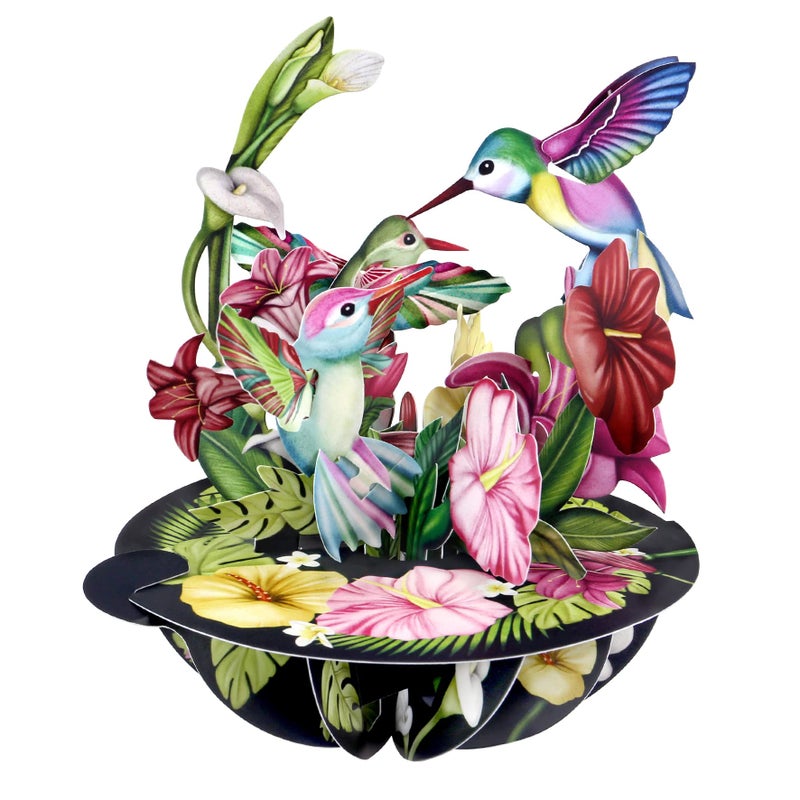 SANTORO Pirouette, 3D Pop Up Greeting Card - Hummingbirds - For Her, Mom, Wife, Sister, Daughter, Birthday, Bird Lovers | Thank You Cards For Teacher | Get Well Soon Card - Image 1